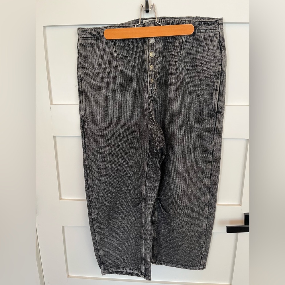 We The Free Free People Chic Gray Button-Up trousers